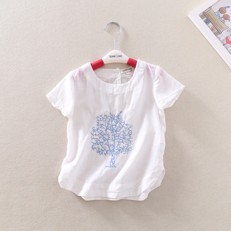 Summer New Baby Girls Short Sleeve Blouses Girls Embroidery Blouses Kids Summer Cotton-linen Shirts
Summer New Baby Girls Short Sleeve Blouses Girls Embroidery Blouses Kids Summer Cotton-linen Shirts