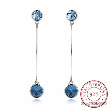 SMTCAT Original Blue Crystals From Long Chain Drop Earrings S925 Sterling Silver Fine Earrings For Women Wedding Gifts
SMTCAT Original Blue Crystals From Long Chain Drop Earrings S925 Sterling Silver Fine Earrings For Women Wedding Gifts