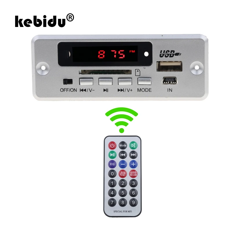 kebidu 3.5mm USB AUX Bluetooth V5.0 Receiver MP3 Player 5V 12V Mp3 Decoder Board Wireless Car FM Radio Module 1 Din Car Speaker
kebidu 3.5mm USB AUX Bluetooth V5.0 Receiver MP3 Player 5V 12V Mp3 Decoder Board Wireless Car FM Radio Module 1 Din Car Speaker