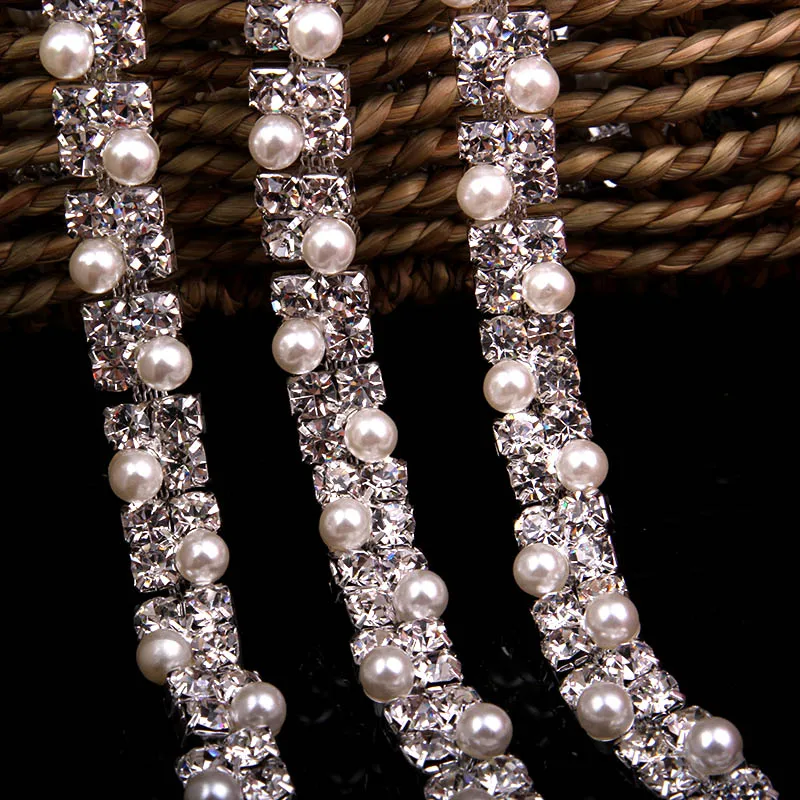 1 Yard 1.1 CM Square Pearl Crystal Rhinestone Trims Chain Applique for Wedding Dress Trimmings Sewing Crafts Silver Gold
1 Yard 1.1 CM Square Pearl Crystal Rhinestone Trims Chain Applique for Wedding Dress Trimmings Sewing Crafts Silver Gold