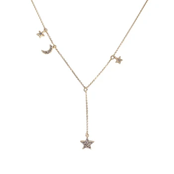 Ataullah 925 Sterling Silver Crystal Stars Moon Necklaces Pendant Platinum Plated Clavicular Chain Necklace for Women Gift NW006
Ataullah 925 Sterling Silver Crystal Stars Moon Necklaces Pendant Platinum Plated Clavicular Chain Necklace for Women Gift NW006