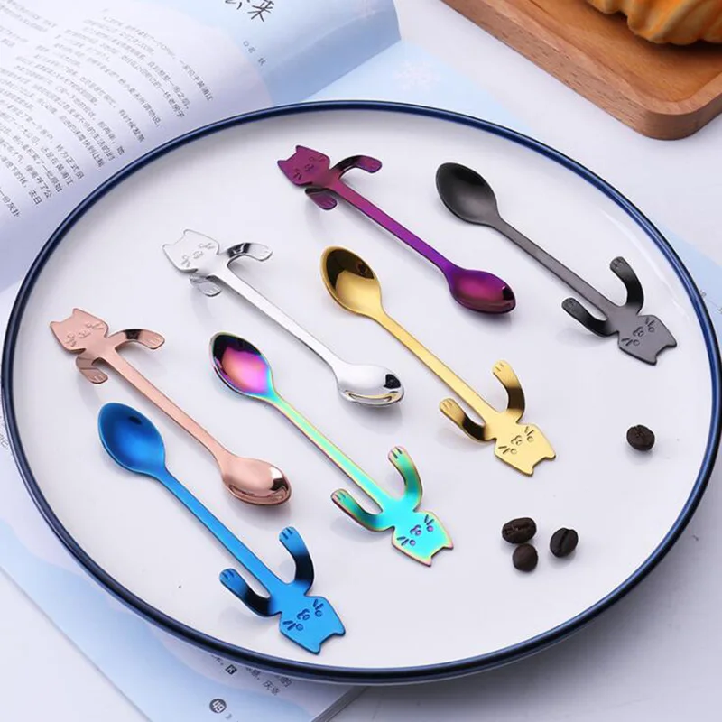 Cute Mini Coffee Spoon Tea Spoon 304 Stainless Steel Kitty Cat Gold Teaspoon Tableware Dessert Long Spoon Handle Dinnerware
Cute Mini Coffee Spoon Tea Spoon 304 Stainless Steel Kitty Cat Gold Teaspoon Tableware Dessert Long Spoon Handle Dinnerware