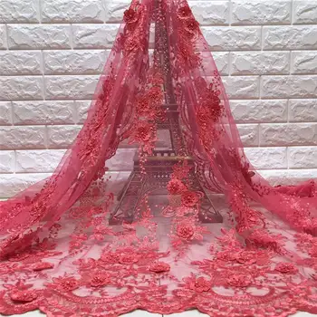 Red 3D Lace Fabric With Beads And Stones High Quality African Tulle Lace Fabric 2019Guipure Nigerian Lace Fabrics QF1508B-1
Red 3D Lace Fabric With Beads And Stones High Quality African Tulle Lace Fabric 2019Guipure Nigerian Lace Fabrics QF1508B-1