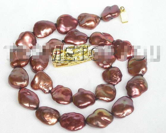 shipping 17" 18mm Baroque wine red Reborn Keshi pearls necklace dragon clasp E83
shipping 17" 18mm Baroque wine red Reborn Keshi pearls necklace dragon clasp E83
