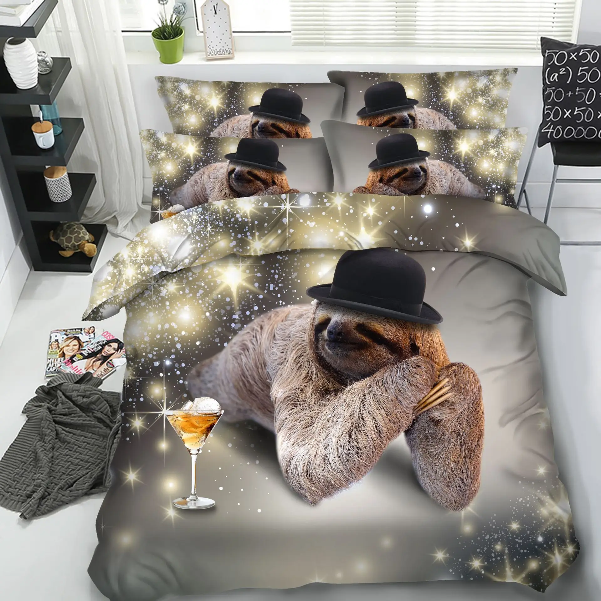 NEW sloth bedding set 3d queen size animal comforter/duvet cover twin size bed sets for kids king home decoration accessories
NEW sloth bedding set 3d queen size animal comforter/duvet cover twin size bed sets for kids king home decoration accessories