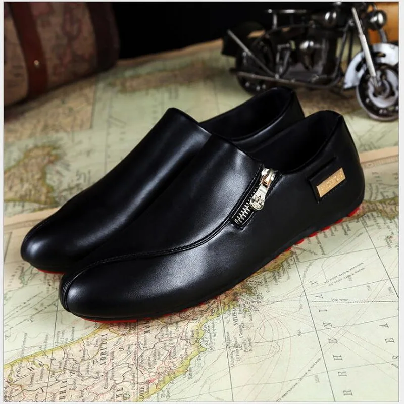 Men Flats Slip On Loafers High Quality PU Leather Shoes casual shoes Fashion Driving | Обувь