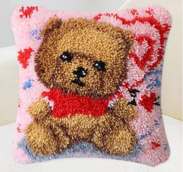 Pillow"do it yourself"animal method needlework kit latch hook rug kit Unfinshed embroidered carpet pattern Cartoon love bear
Pillow"do it yourself"animal method needlework kit latch hook rug kit Unfinshed embroidered carpet pattern Cartoon love bear
