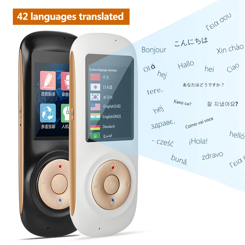 Two Way Smart Voice Translator 2.4 inches Touch Screen Voice Text display Multilingual Freely Translation WIFI Smart Translator
Two Way Smart Voice Translator 2.4 inches Touch Screen Voice Text display Multilingual Freely Translation WIFI Smart Translator