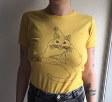 Hillbilly Women s T shirts Fashion Funny Cat Licking Butt Tee Feminist Tshirt Funny Shirt Smash