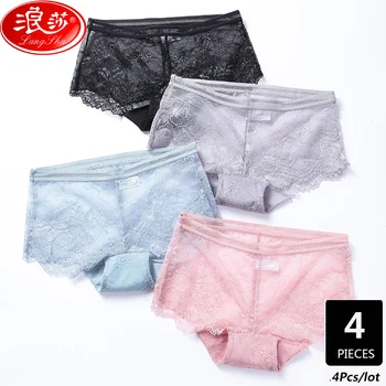 LANGSHA 4Pieces Panties Women Briefs Sexy Lace Silk Low Waist Female Underwear Seamless Nylon Bikini Girls Transparent Lingerie
LANGSHA 4Pieces Panties Women Briefs Sexy Lace Silk Low Waist Female Underwear Seamless Nylon Bikini Girls Transparent Lingerie