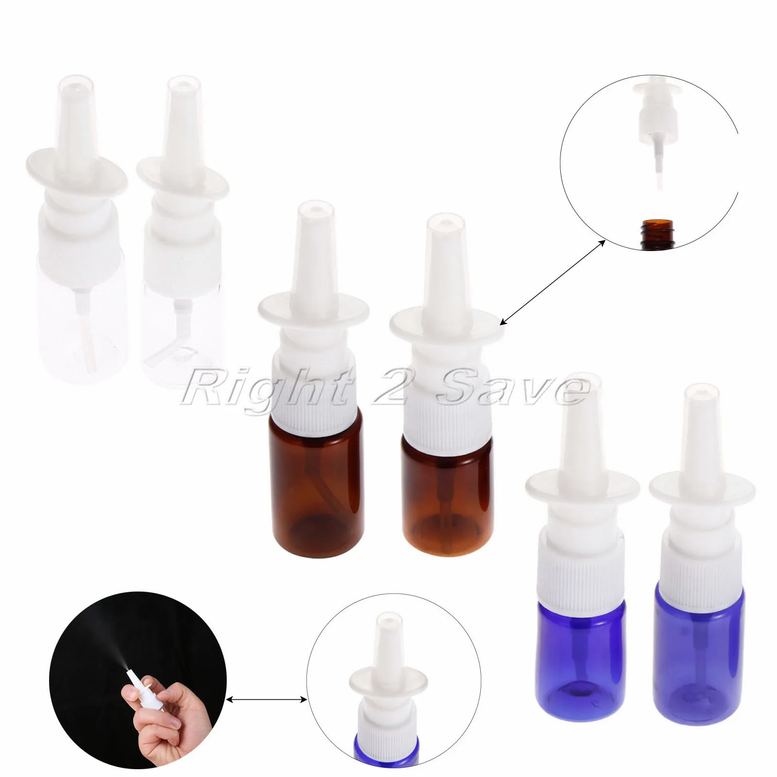 5pcs Nasal Spray Bottles Plastic 5ml 10ml Pump Sprayer Mist Nose Cosmetic Storage Container Refillable Transparent Blue Brown
5pcs Nasal Spray Bottles Plastic 5ml 10ml Pump Sprayer Mist Nose Cosmetic Storage Container Refillable Transparent Blue Brown