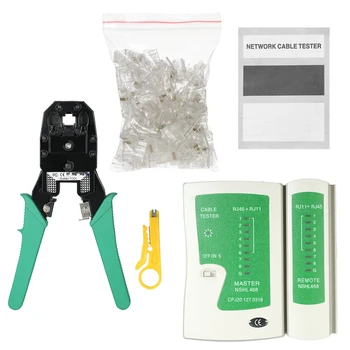 5pcs/set Network Cable Tester Kit Network Wire Strippers+Cable Tester+Stripping Wire Knife+Modular Plug with Storage Pouch
5pcs/set Network Cable Tester Kit Network Wire Strippers+Cable Tester+Stripping Wire Knife+Modular Plug with Storage Pouch