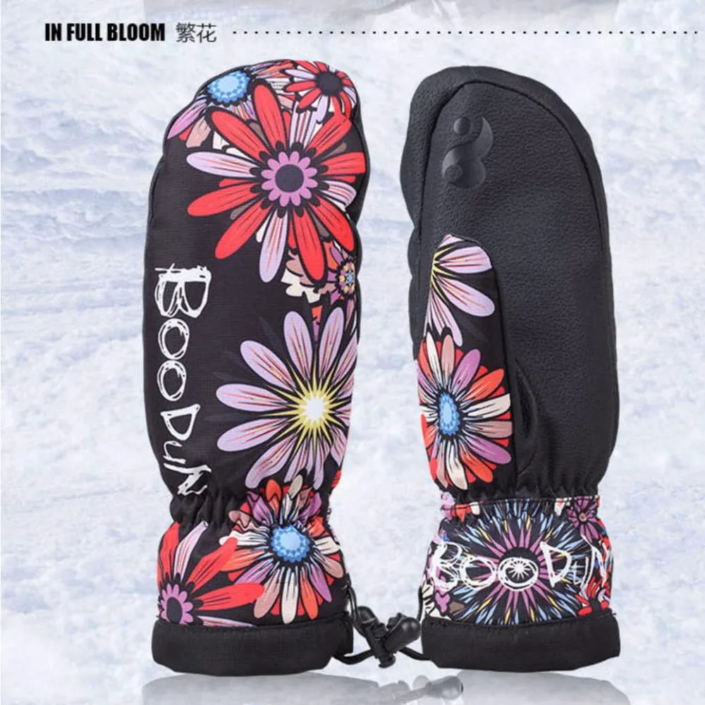 Image Boodun Professional Warm ski gloves Waterproof snowboard glove Windproof ski guantes nieve women Men guanti sci esqui hombre