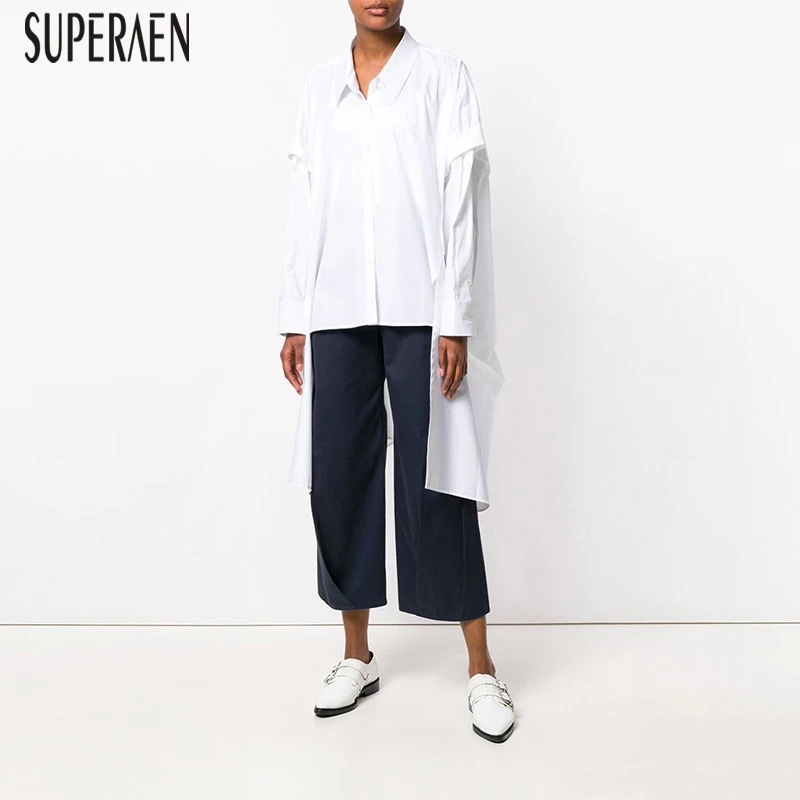 SuperAen Europe Fashion Women Shirt Solid Color Cotton Wild Casual Blouses and Tops Female Long-sleeved Spring New 2019
SuperAen Europe Fashion Women Shirt Solid Color Cotton Wild Casual Blouses and Tops Female Long-sleeved Spring New 2019