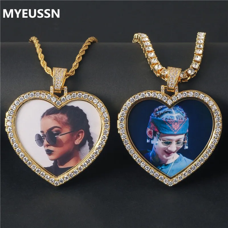 Custom Necklace&Pendant Men Iced Out Cubic Zircon Copper Tennis Chain Photo Necklaces Heart Shape Medallions Hip Hop Jewelry
Custom Necklace&Pendant Men Iced Out Cubic Zircon Copper Tennis Chain Photo Necklaces Heart Shape Medallions Hip Hop Jewelry