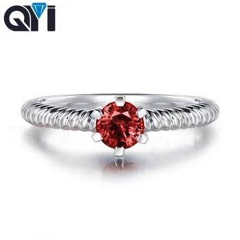 QYI 925 Sterling Silver Simulated Ruby Twist Rings 0.8ct Round Cut Red Sona Stone Women Solitaire Engagement Wedding Rings
QYI 925 Sterling Silver Simulated Ruby Twist Rings 0.8ct Round Cut Red Sona Stone Women Solitaire Engagement Wedding Rings