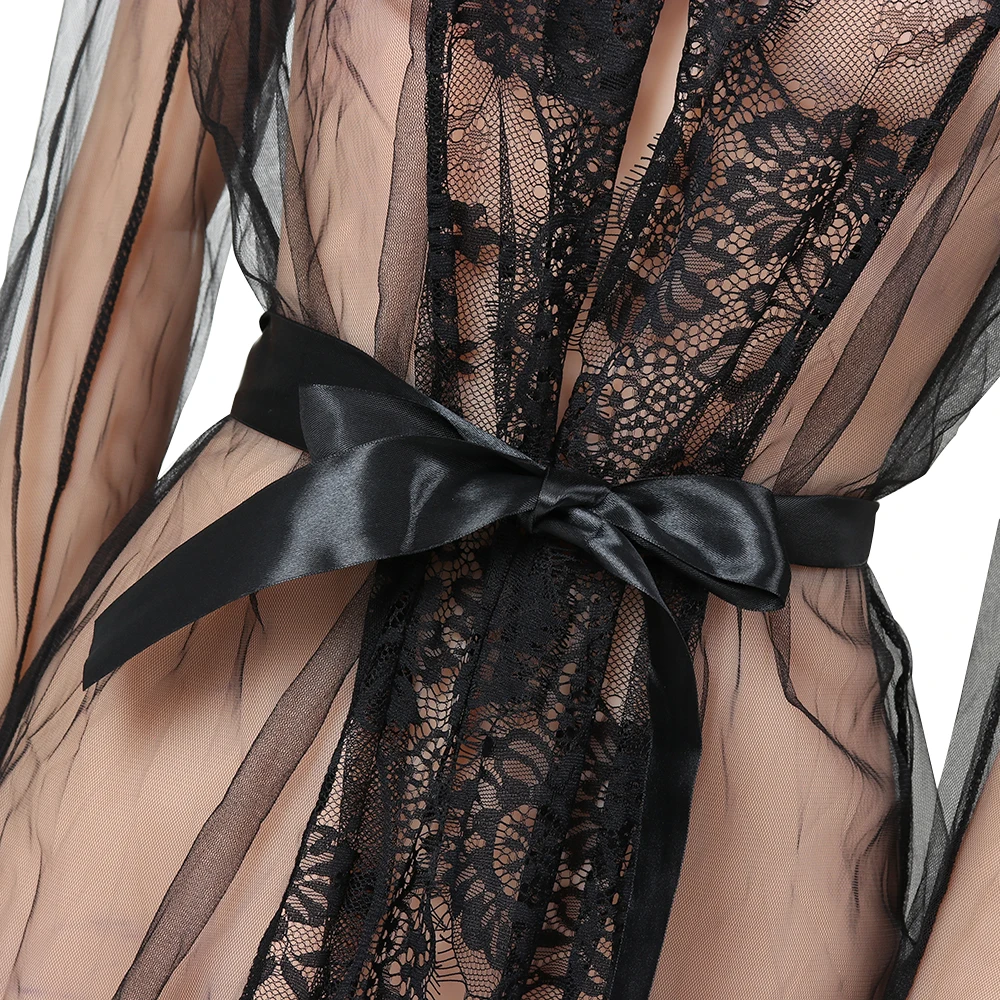 Fashion Women Sexy Lace Robe Dress Breathable Lace G-string Dress Bathrobes Pajamas Transparent Sleepwear
Fashion Women Sexy Lace Robe Dress Breathable Lace G-string Dress Bathrobes Pajamas Transparent Sleepwear