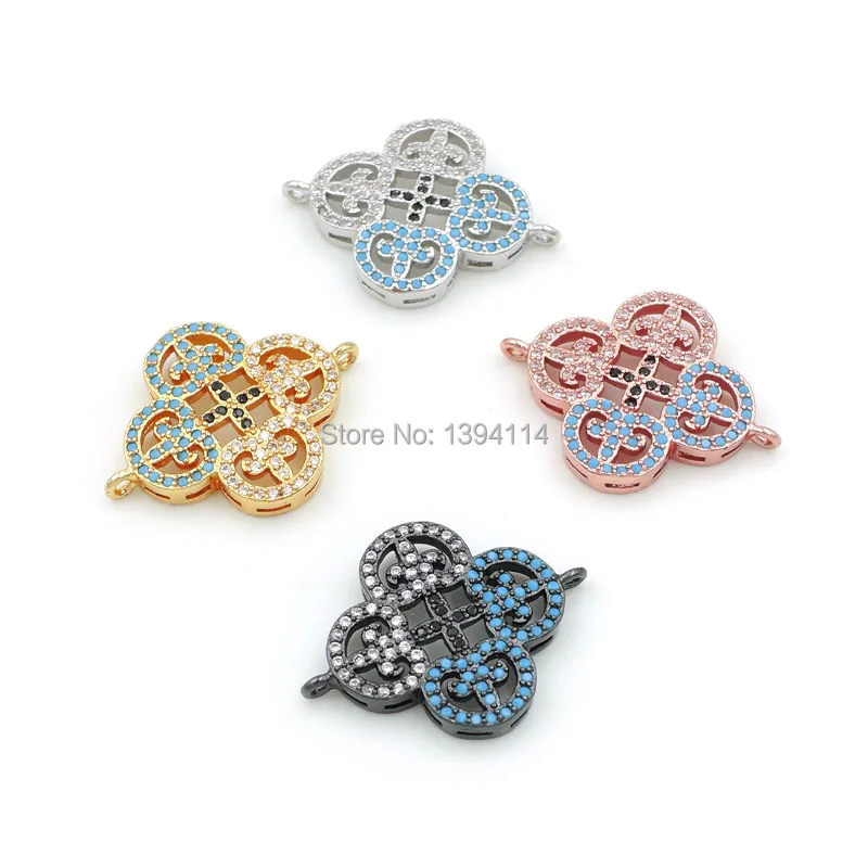 25*20*3mm Micro Pave Kallaite&Clear&Black CZ Clover Connector Fit For Women As DIY Bracelets Accessory
25*20*3mm Micro Pave Kallaite&Clear&Black CZ Clover Connector Fit For Women As DIY Bracelets Accessory