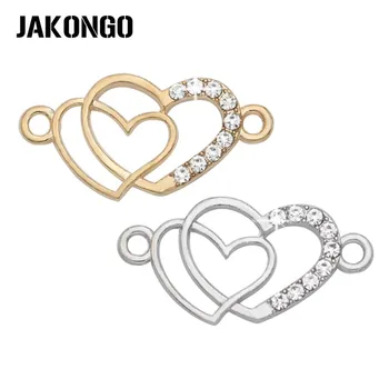 JAKONGO Silver Plated Crystal Double Heart Love Connectors for Jewelry Making Bracelet Findings Accessories DIY Craft 5pcs/lot
JAKONGO Silver Plated Crystal Double Heart Love Connectors for Jewelry Making Bracelet Findings Accessories DIY Craft 5pcs/lot