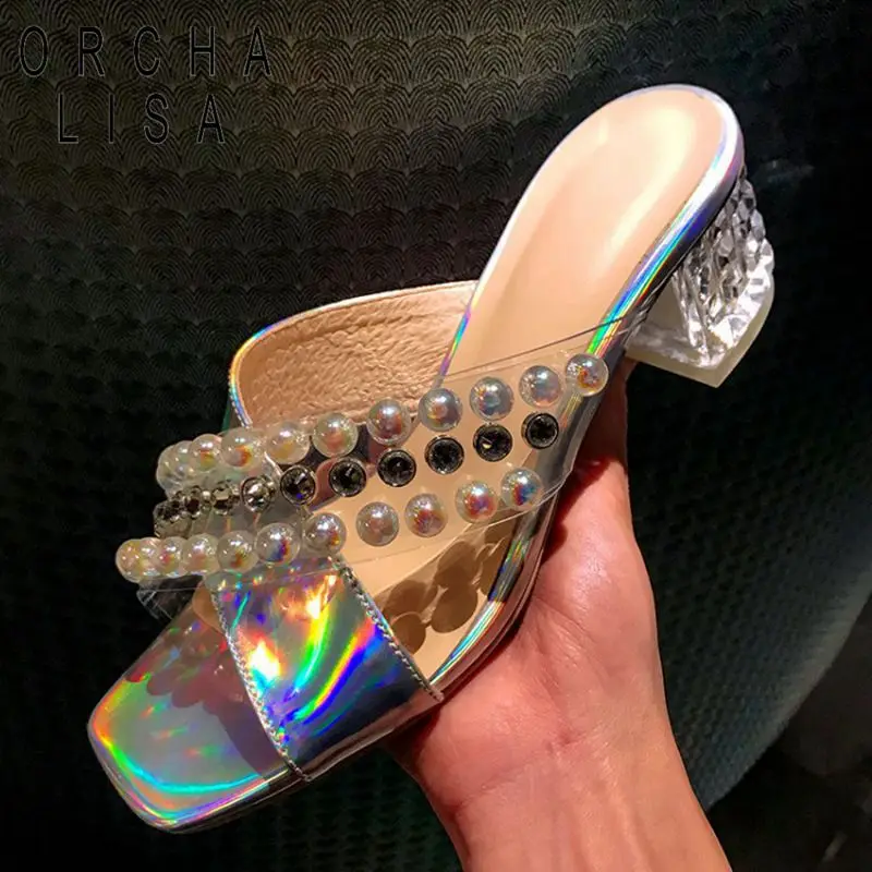 ORCHA LISA Woman New Slippers genuine leather Rhinestone square heels crystal Rivets open toe red party Summer shoes J630
ORCHA LISA Woman New Slippers genuine leather Rhinestone square heels crystal Rivets open toe red party Summer shoes J630