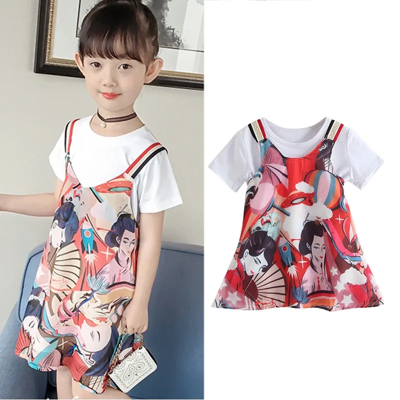 Girls Dress Summer Strap Printed Chiffon Dress Strap+T Shirt Princess Dress Costume for Kids children Clothes 1-6Y
Girls Dress Summer Strap Printed Chiffon Dress Strap+T Shirt Princess Dress Costume for Kids children Clothes 1-6Y