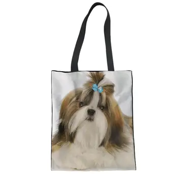 Fashion Women Student Linen Shih Tzu Dog Printed Shoulder Tote Handbag Eco Shopping Large Capacity Canvas Purse Pouch Customized
Fashion Women Student Linen Shih Tzu Dog Printed Shoulder Tote Handbag Eco Shopping Large Capacity Canvas Purse Pouch Customized
