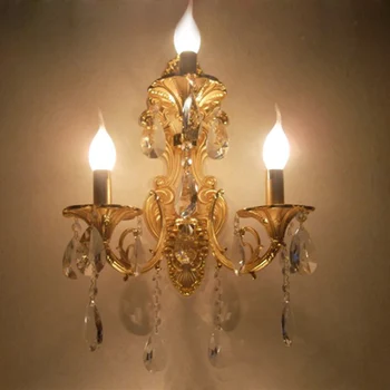 Fashion 3 Lamps crystal wall lamp candle double slider wall lamp living room wall lamp stair Golden Modern crystal wall Sconce 
Fashion 3 Lamps crystal wall lamp candle double slider wall lamp living room wall lamp stair Golden Modern crystal wall Sconce