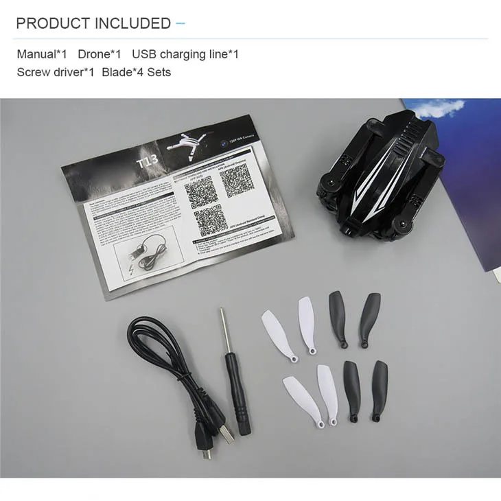 Flytec_T13S_3D_Foldable_Arm_Pocket_Drone_WIFI_FPV_RC_Quadcopter_with_720P_Wide_Angle_HD_Camera_and_Altitude_Hold_Mode_13