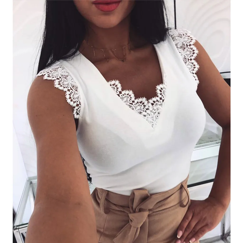 Sexy White Tank Tops Women Summer Women Clothes 2019 Streetwear Lace Patchwork Sleeveless Summer Tops For Women 2019 haut femme
Sexy White Tank Tops Women Summer Women Clothes 2019 Streetwear Lace Patchwork Sleeveless Summer Tops For Women 2019 haut femme