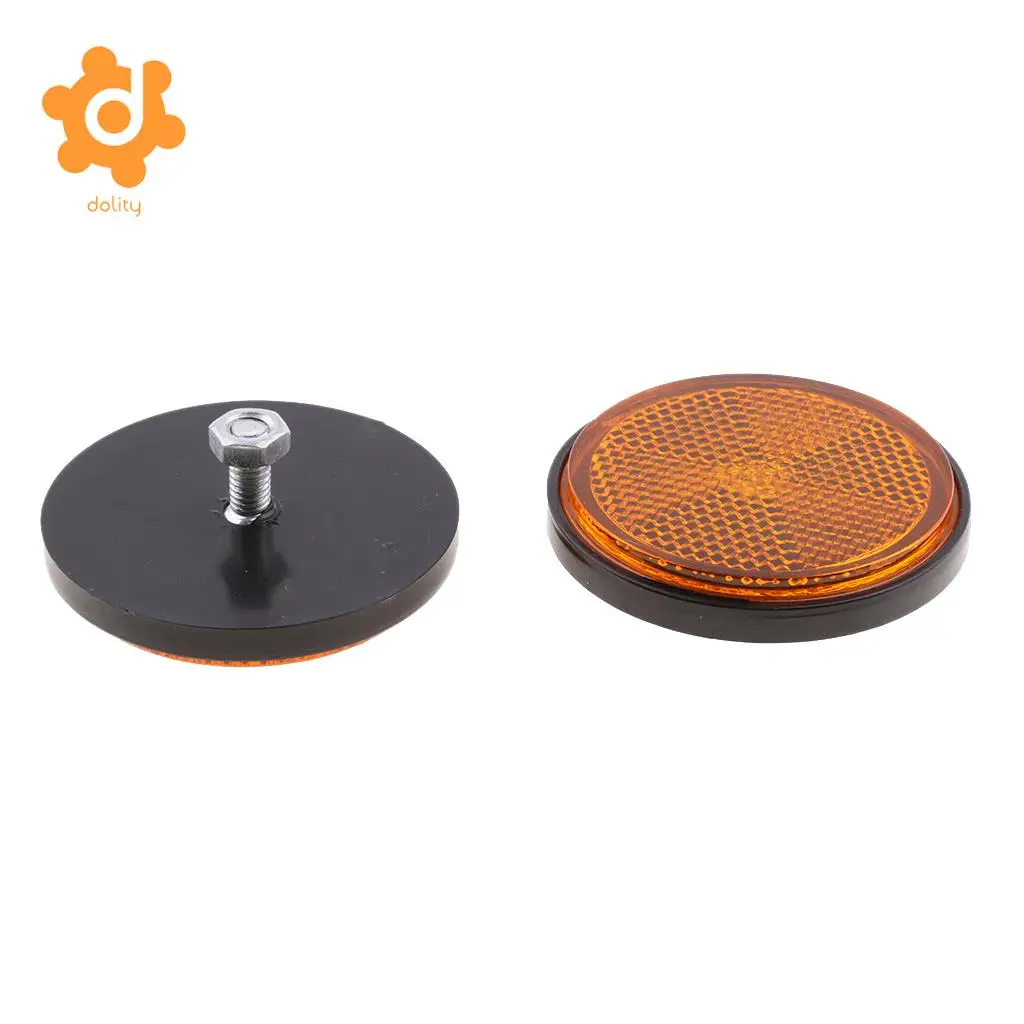 Plastic Round Reflectors for Motorcycle ATV Dirt Bike Motorbike (Red & Orange)