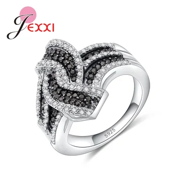 New Unique Design Fashion Jewelry Luxury Black Clear Crystal Women Wedding Engagement & wedding 925 Sterling Silver Ring
New Unique Design Fashion Jewelry Luxury Black Clear Crystal Women Wedding Engagement & wedding 925 Sterling Silver Ring