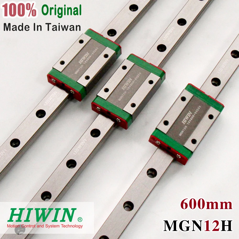 HIWIN MGN12 600mm linear guide rail with MGN12H slide blocks stainless steel MGN 12mm kossel mini | Обустройство дома