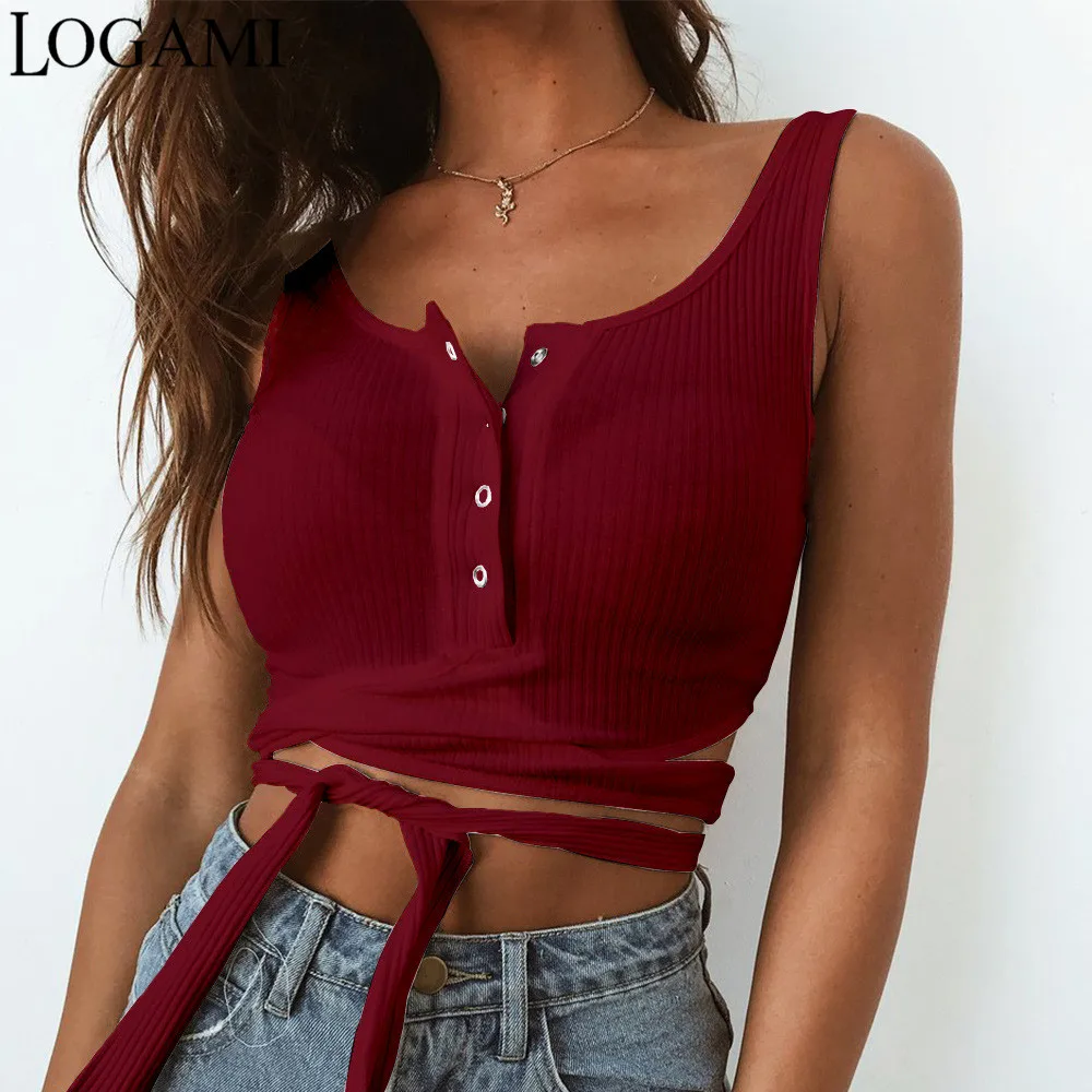 LOGAMI Sleeveless Sexy Crop Top Ladies Tank Top Women Summer Tops Pink Black Dark Red Army Green
LOGAMI Sleeveless Sexy Crop Top Ladies Tank Top Women Summer Tops Pink Black Dark Red Army Green