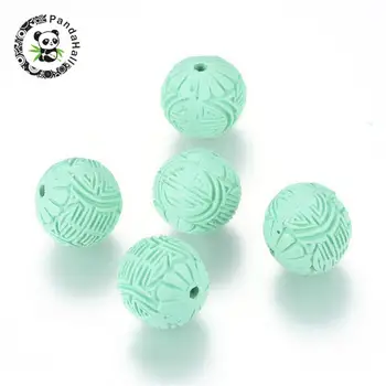 Round Mint color Green Stone Handmade Carved Lacquerware Cinnabar Beads,Chinese ancient characters Lines,16x15mm, Hole: 2mm
Round Mint color Green Stone Handmade Carved Lacquerware Cinnabar Beads,Chinese ancient characters Lines,16x15mm, Hole: 2mm