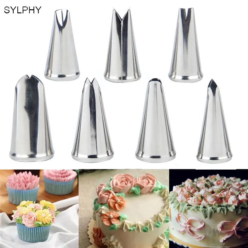 7 pcs/lot Metal Leaf Cake Cream Nozzles Set Pastry Nozzle Stainless Steel Piping Icing Tip Cake Decoration Tool
7 pcs/lot Metal Leaf Cake Cream Nozzles Set Pastry Nozzle Stainless Steel Piping Icing Tip Cake Decoration Tool