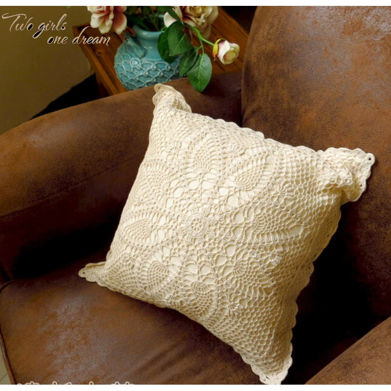 Nostalgic 100% Cotton Handmade Crochet Lace Cushion Pillow Beige Crochet Throw Pillow Case Headrest Decorative Pillowcases
Nostalgic 100% Cotton Handmade Crochet Lace Cushion Pillow Beige Crochet Throw Pillow Case Headrest Decorative Pillowcases