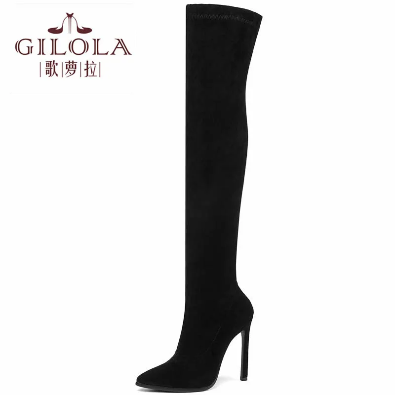 Fashion Women Boots Over The Knee Stretch Fabric High Heels Pointed Toe Thin Heel Women Shoes #Y0057434Y
Fashion Women Boots Over The Knee Stretch Fabric High Heels Pointed Toe Thin Heel Women Shoes #Y0057434Y