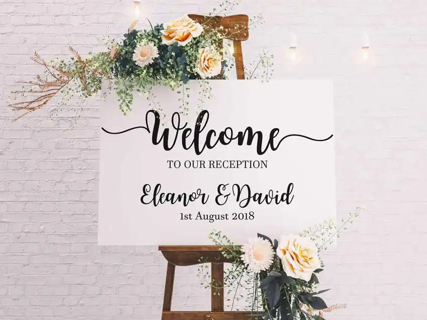 Wedding Sign Design Custom Name Poster Welcome Wedding Reception