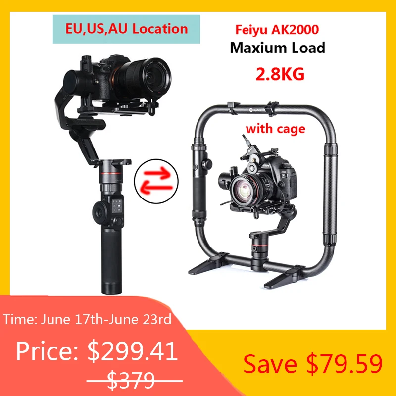 FeiyuTech Feiyu A1000 3 Axis Handled Gimbal Stabilizer for Sony a6500 a6300 GoPro Hero 5,Feiyu AK2000 Gimbal for Mirrorless DSLR
FeiyuTech Feiyu A1000 3 Axis Handled Gimbal Stabilizer for Sony a6500 a6300 GoPro Hero 5,Feiyu AK2000 Gimbal for Mirrorless DSLR