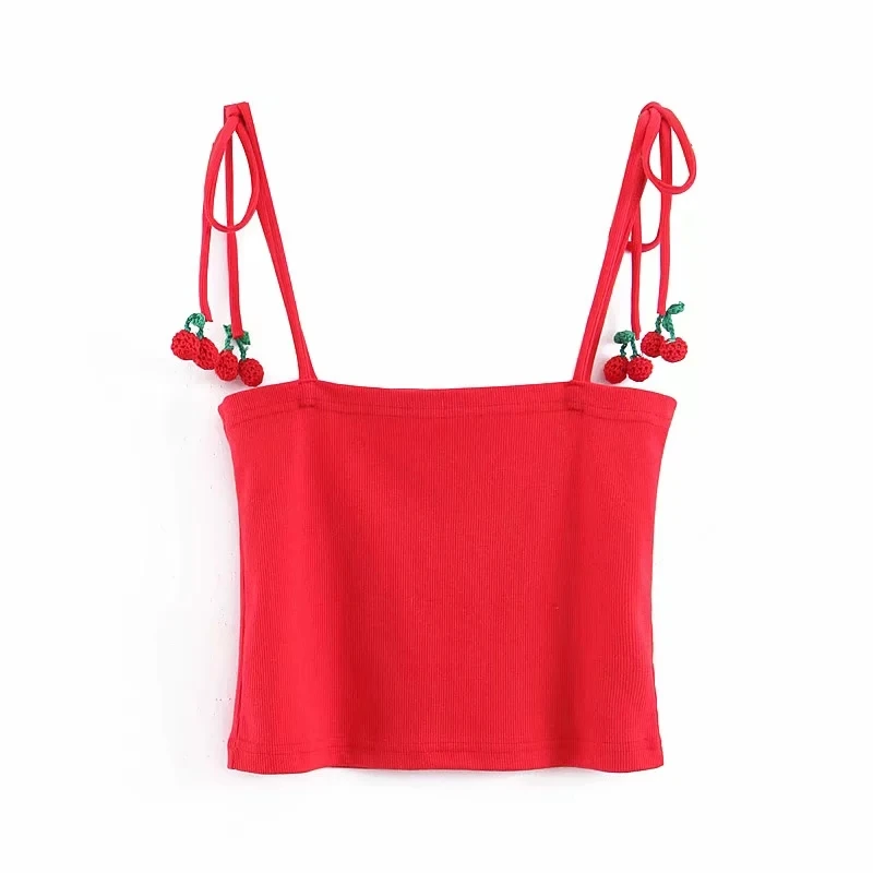 ZXQJ Woman Lace-up cherry pendant small sling party beach Casual Cotton Blend red tops 2019 new summer cool cute lsdies vest
ZXQJ Woman Lace-up cherry pendant small sling party beach Casual Cotton Blend red tops 2019 new summer cool cute lsdies vest