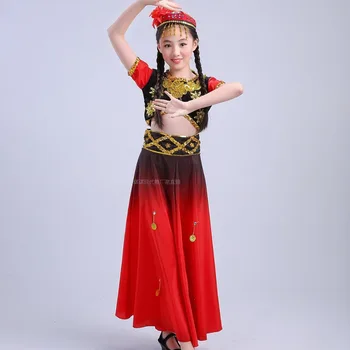 Chinese Folk Dance Clothing Xingjiang Dance Costume National Dance Dress
Chinese Folk Dance Clothing Xingjiang Dance Costume National Dance Dress