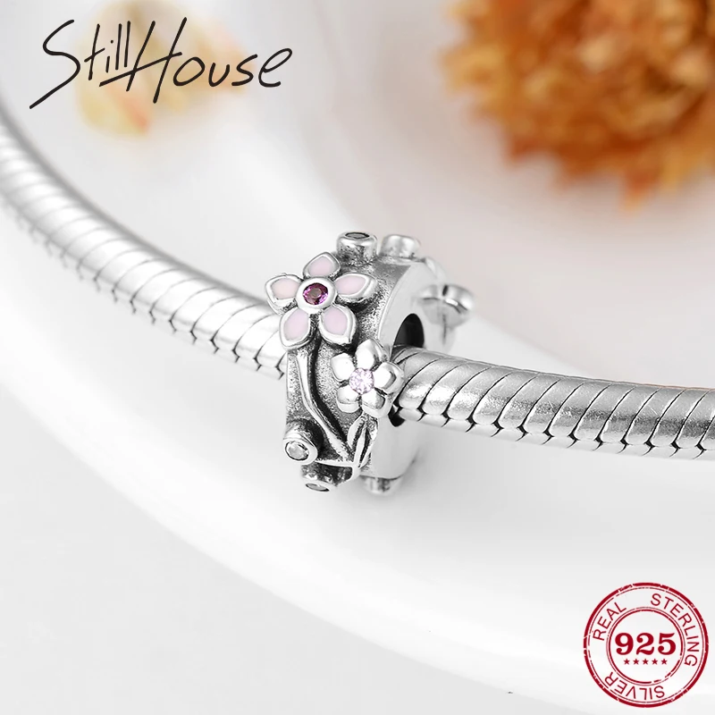 Spring Beautiful Flowers Pink CZ Stopper spacer Beads 925 Sterling Silver Fit Original Pandora Charm Bracelet Jewelry making
Spring Beautiful Flowers Pink CZ Stopper spacer Beads 925 Sterling Silver Fit Original Pandora Charm Bracelet Jewelry making