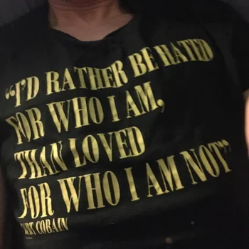 starqueen HJN I'd Rather Be Hated For Who I Am Nirvana Kurt Cobain Quotes Unisex Band Tee Grunge Fashion Summer Tumblr T-Shirt
starqueen HJN I'd Rather Be Hated For Who I Am Nirvana Kurt Cobain Quotes Unisex Band Tee Grunge Fashion Summer Tumblr T-Shirt