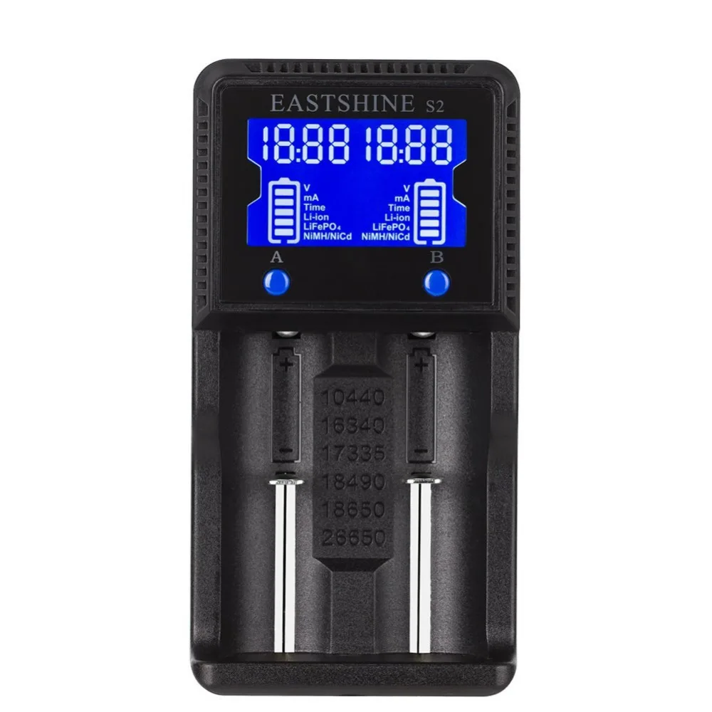 NEW Universal Battery Charger EASTSHINE S2 LCD Display Speedy Smart Charger for Rechargeable Batteries PK Nitecore D4 D2
NEW Universal Battery Charger EASTSHINE S2 LCD Display Speedy Smart Charger for Rechargeable Batteries PK Nitecore D4 D2