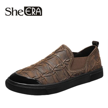 She ERA New Design Mens Loafers Leather Shoes Men Pointed Toe Casual Wedding Party Brogue Shoes Leisure Nonslip Driving Shoes