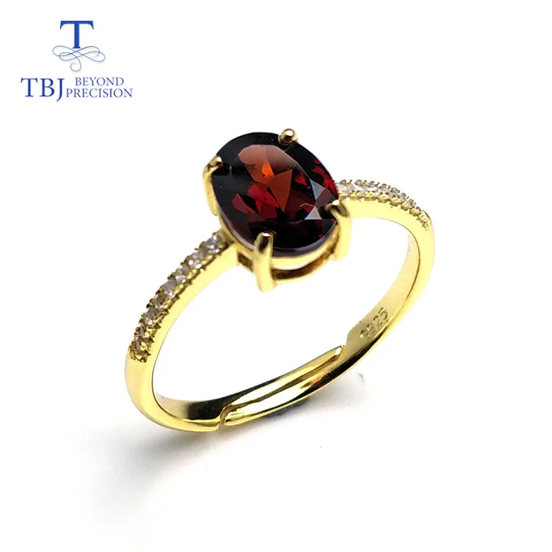 TBJ,100% natural real garnet gemstone ring in 925 sterling silver yellow gold color,simple & elegant design for girls as a gift 
TBJ,100% natural real garnet gemstone ring in 925 sterling silver yellow gold color,simple & elegant design for girls as a gift