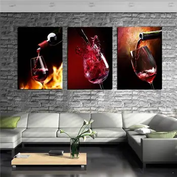 3 Piece Modern Kitchen Canvas Paintings Red Wine Cup Bottle Wall Art Oil Painting Set Bar Dinning Room Decorative Pictures Hd
3 Piece Modern Kitchen Canvas Paintings Red Wine Cup Bottle Wall Art Oil Painting Set Bar Dinning Room Decorative Pictures Hd
