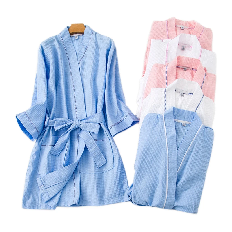 New sale Simple waffle robes summer thin cotton robes women japanese kimono bathrobes SPA robes women chest 80-100cm
New sale Simple waffle robes summer thin cotton robes women japanese kimono bathrobes SPA robes women chest 80-100cm