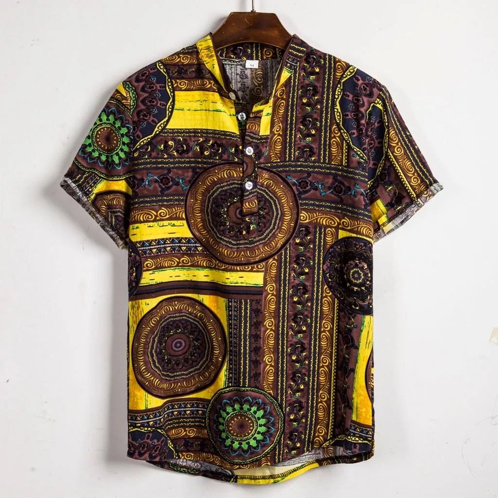 Hawaiian style Men's short Sleeve Print Shirt Vacation Plus Size Casual Stand Collar Button Loose Shirt Apparel Comfort Tops
Hawaiian style Men's short Sleeve Print Shirt Vacation Plus Size Casual Stand Collar Button Loose Shirt Apparel Comfort Tops
