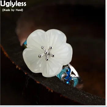 Uglyless Real 925 Sterling Silver Natural Jade Floral Rings for Women Plum Blossom Open Finger Ring Handmade Enamel Fine Jewelry
Uglyless Real 925 Sterling Silver Natural Jade Floral Rings for Women Plum Blossom Open Finger Ring Handmade Enamel Fine Jewelry